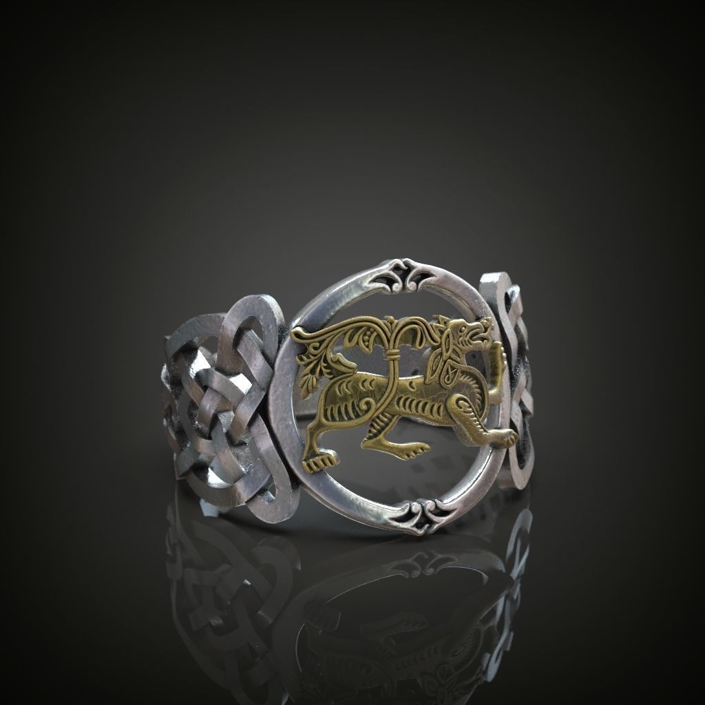 Celtic dog ring 3D print model_2