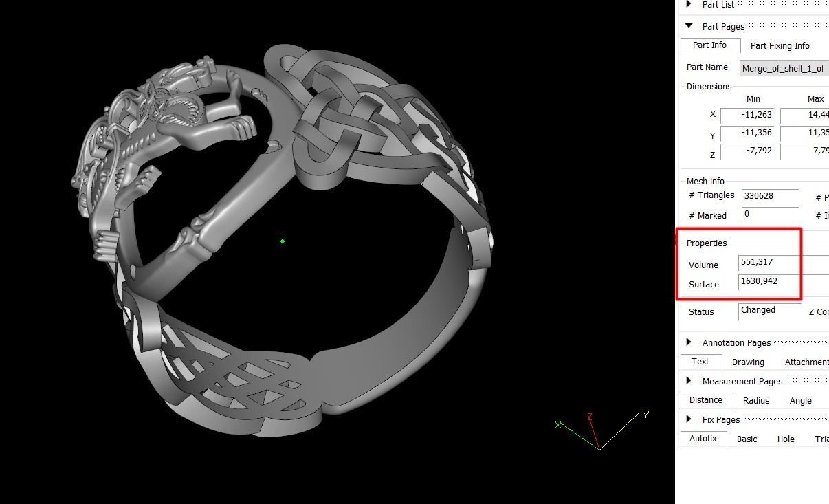 Celtic dog ring 3D print model_3