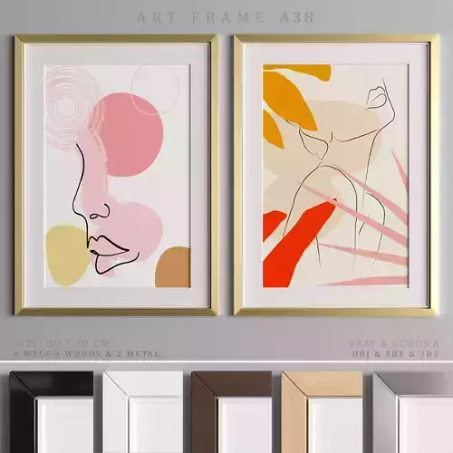 Art Frame A38 Low-poly 3D model