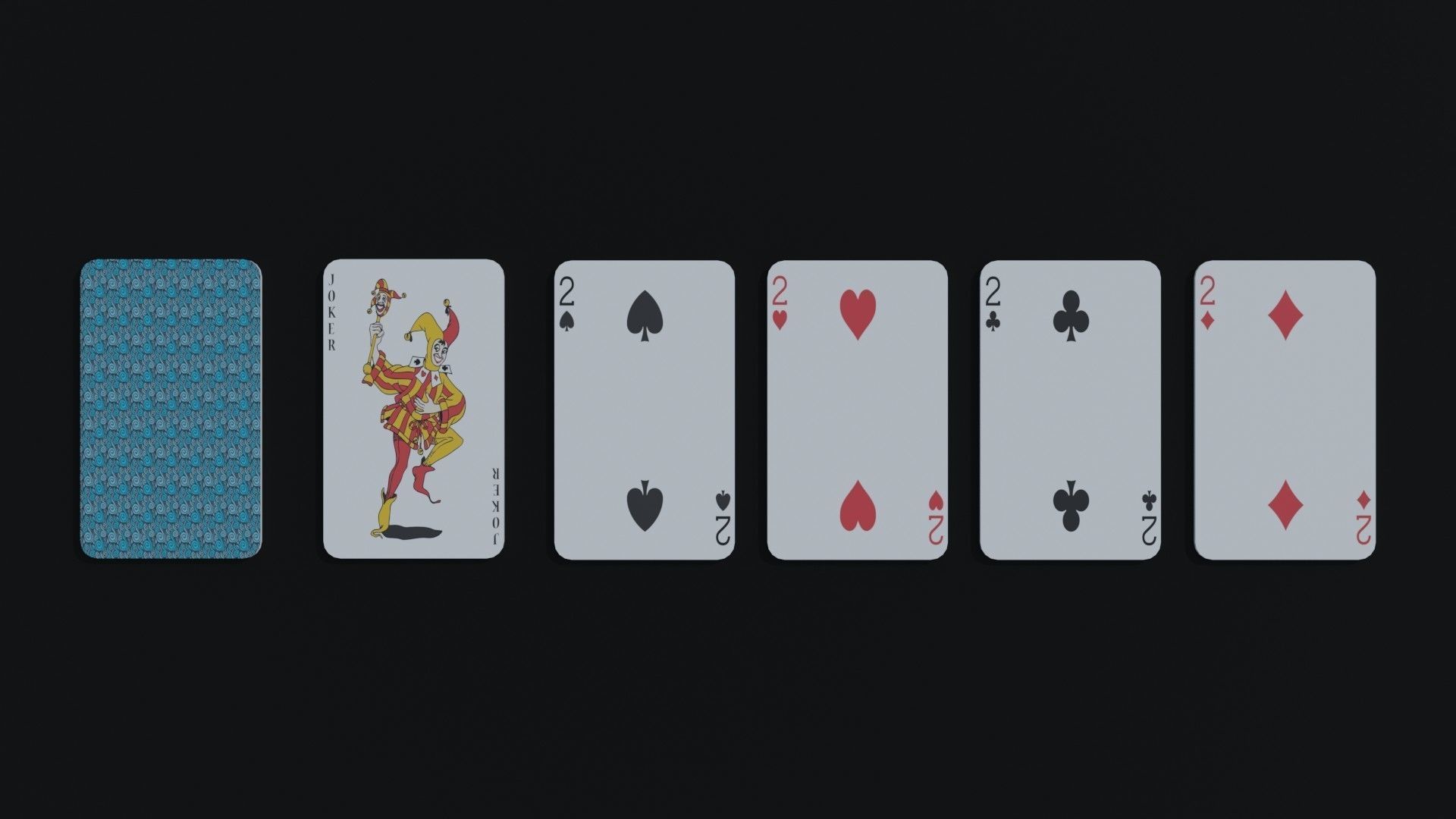 Playing cards Low-poly 3D model_4