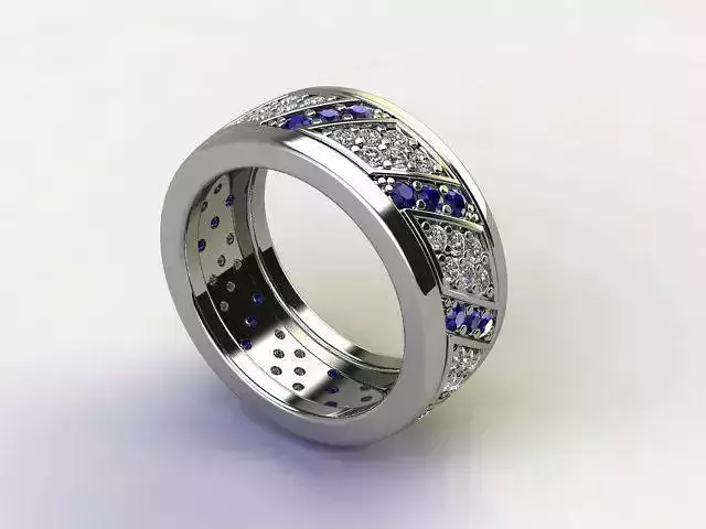 10095 wedding ring with sapphires and diamonds