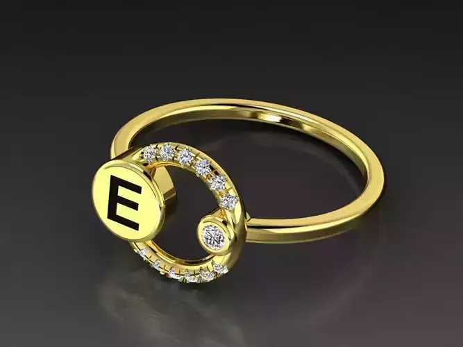 Alphabet Jewelry Rings Letter E