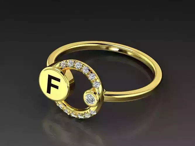 Alphabet Jewelry Rings Letter F