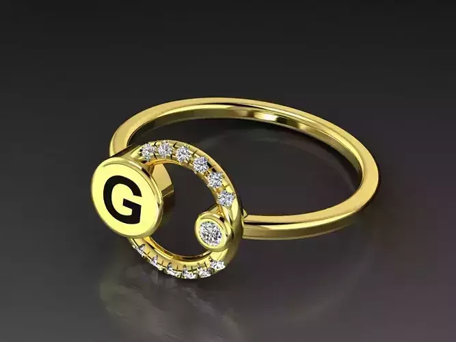 Alphabet Jewelry Rings Letter  G