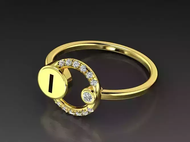 Alphabet Jewelry Rings Letter I
