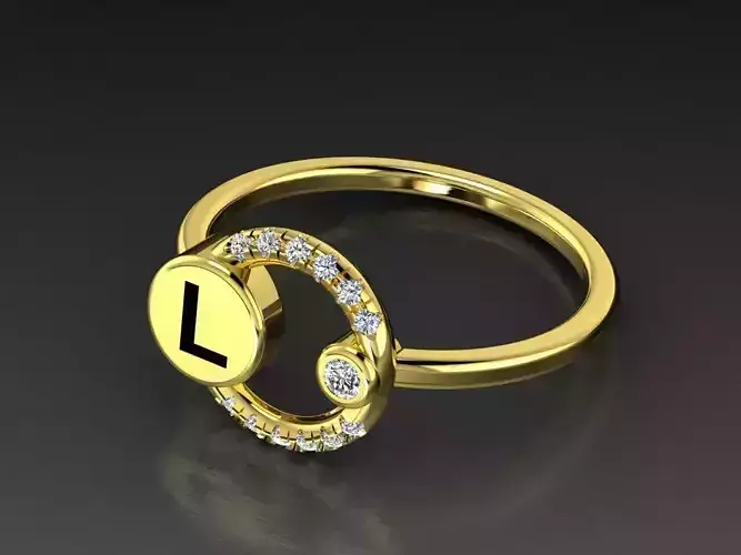 Alphabet Jewelry Rings Letter L