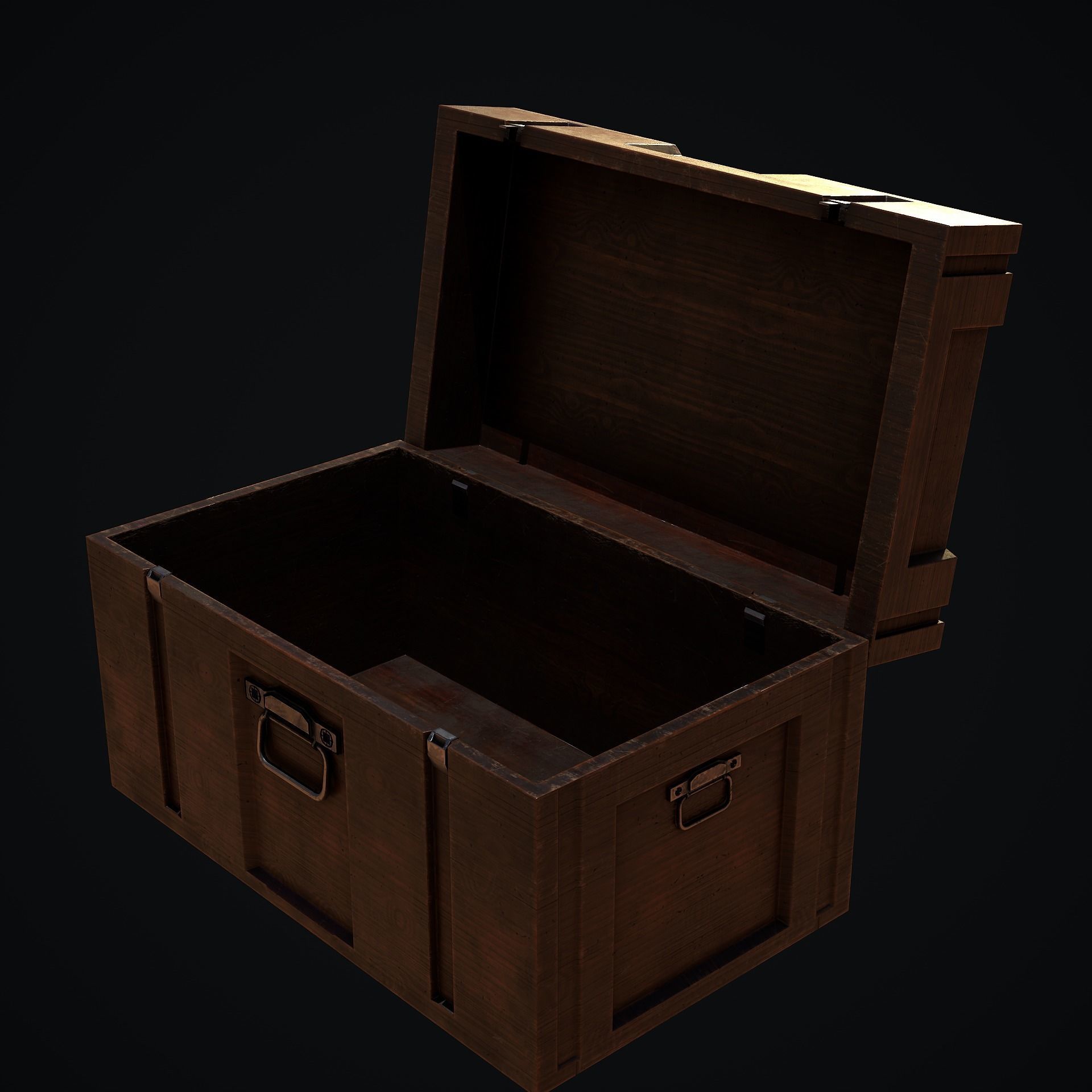 Wooden Health Box Low-poly 3D model_2