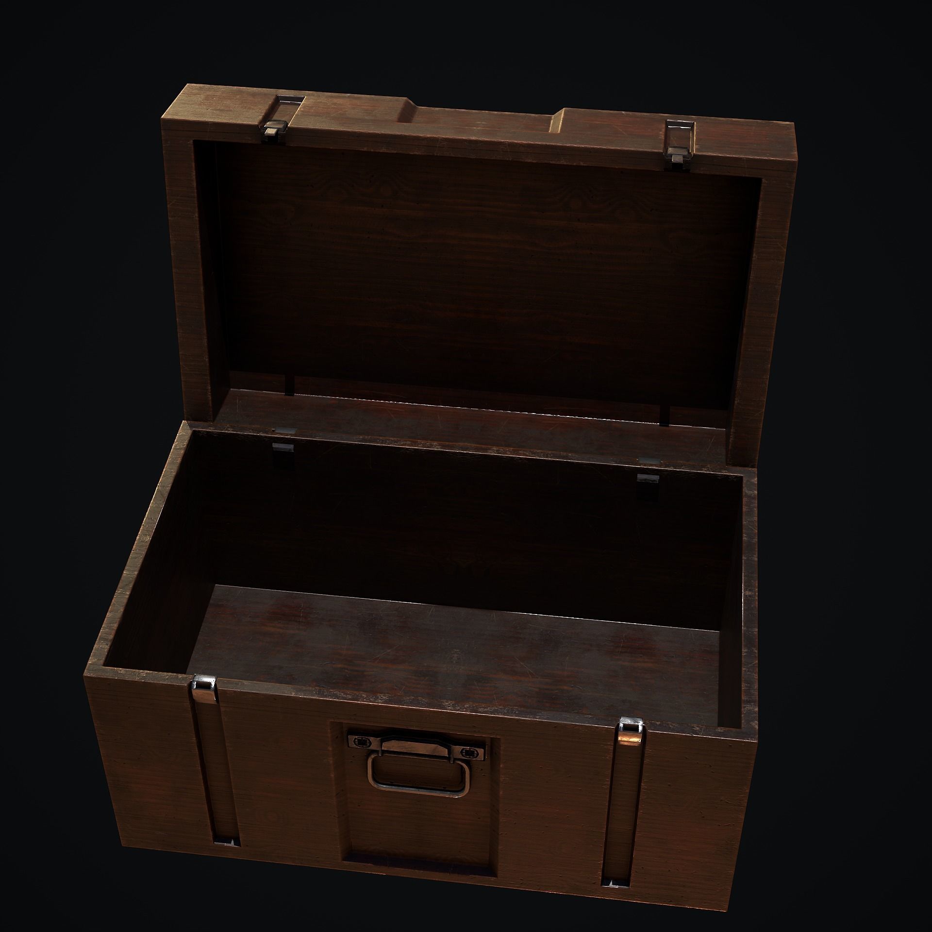 Wooden Health Box Low-poly 3D model_6