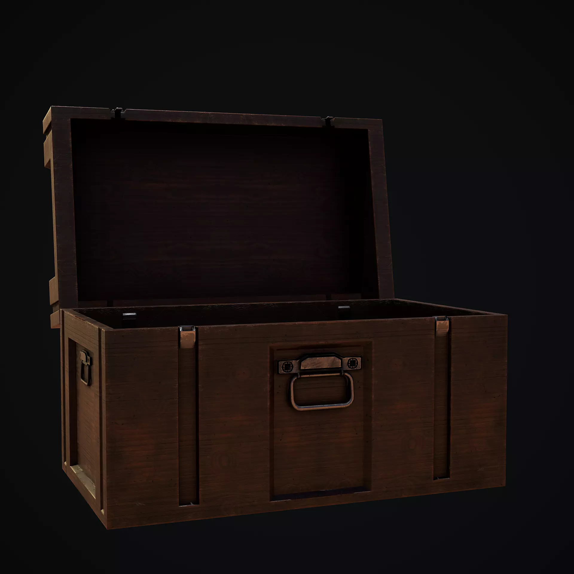 Wooden Health Box Low-poly 3D model_0