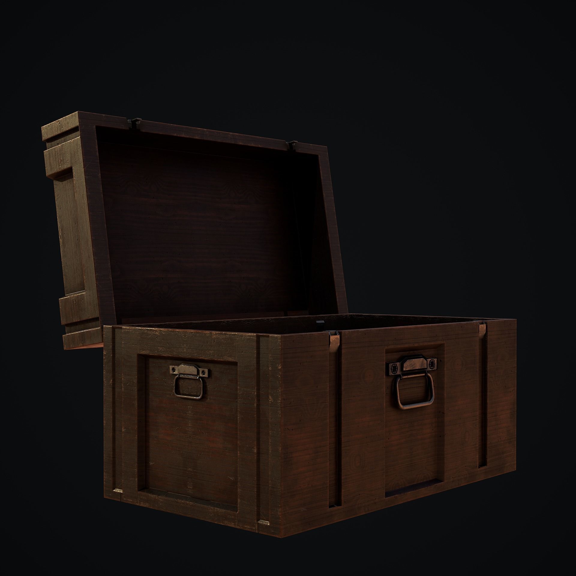 Wooden Health Box Low-poly 3D model_5