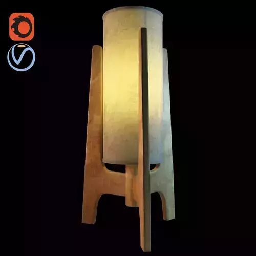 light01 wooden lamp 3D model