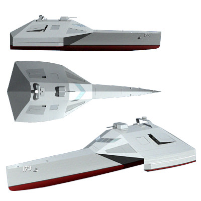 Trimaran Patrol Boat 3D model_2