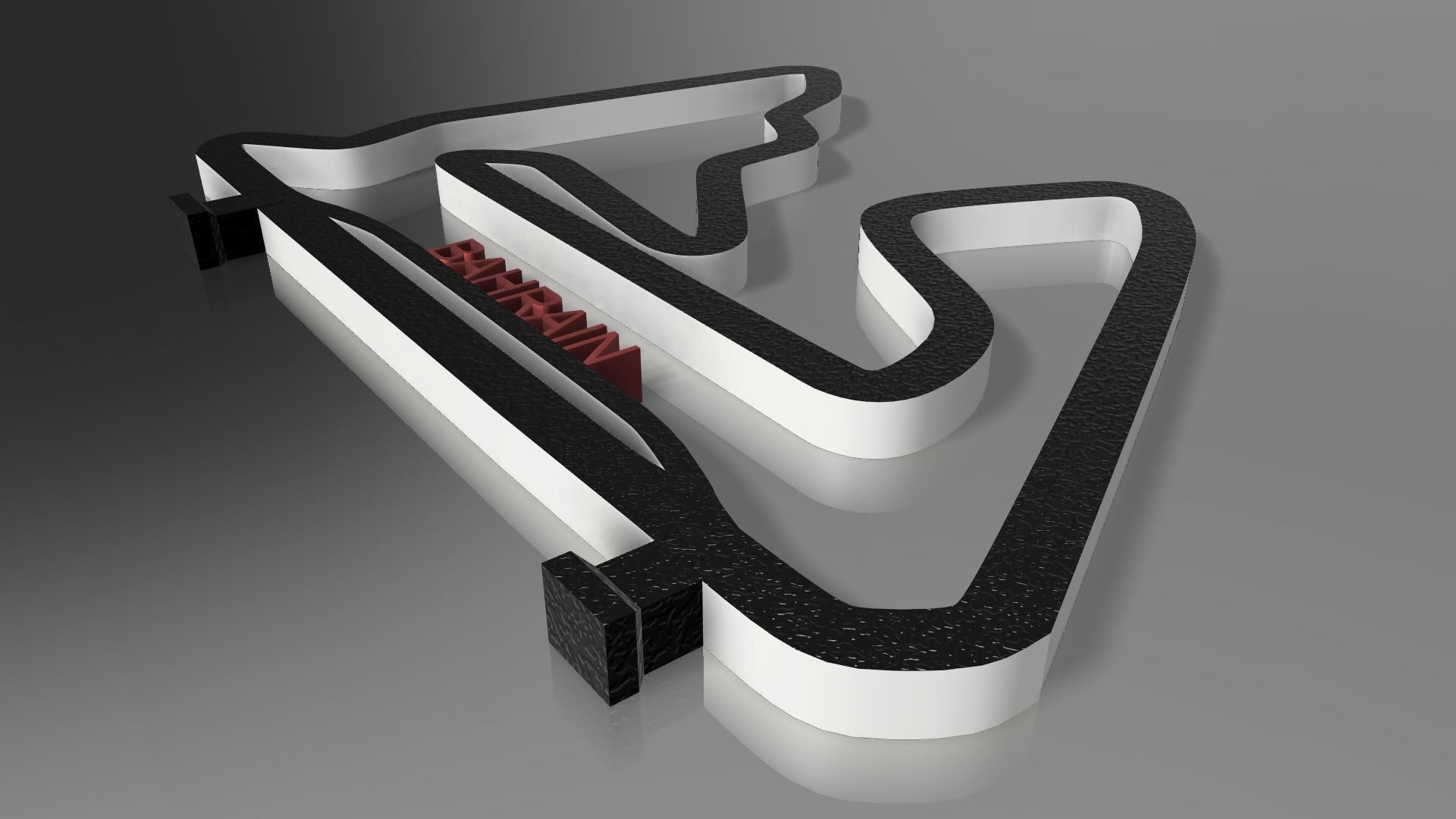 F1 Bahrain Racing Track Decor STL File Autodesk Fusion 360 3D print model_6