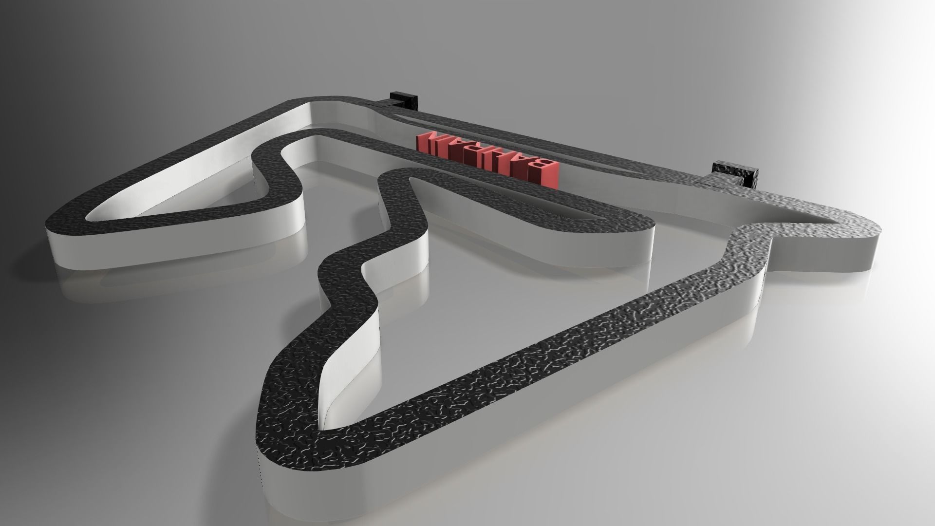 F1 Bahrain Racing Track Decor STL File Autodesk Fusion 360 3D print model_9