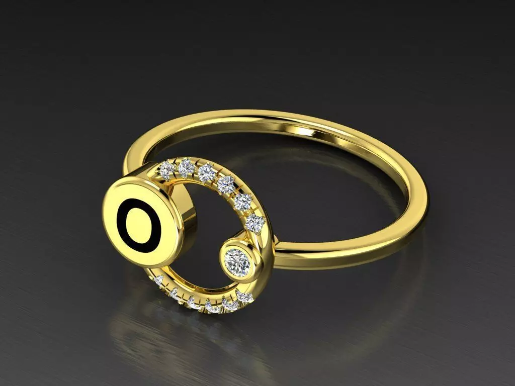 Alphabet Jewelry Rings Letter O 3D print model
