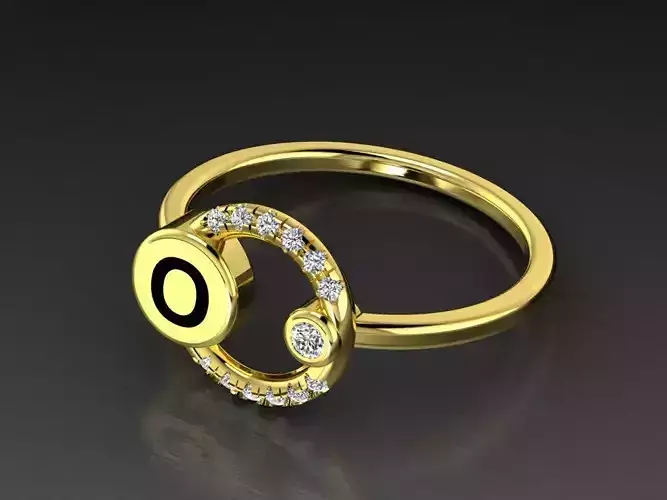 Alphabet Jewelry Rings Letter O 3D print model