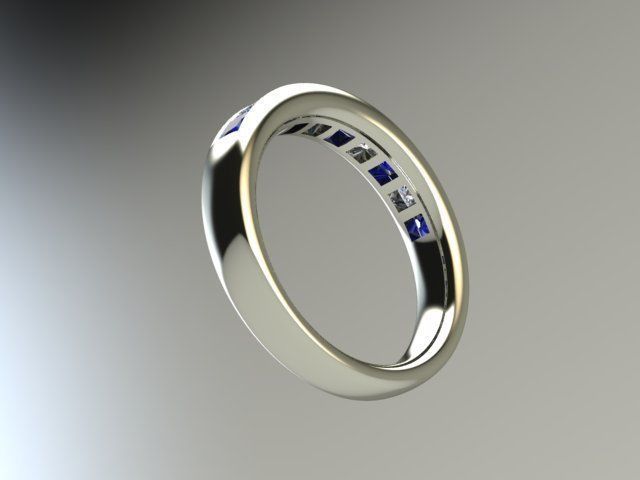 10098 sapphire and diamond wedding ring 3D print model_4