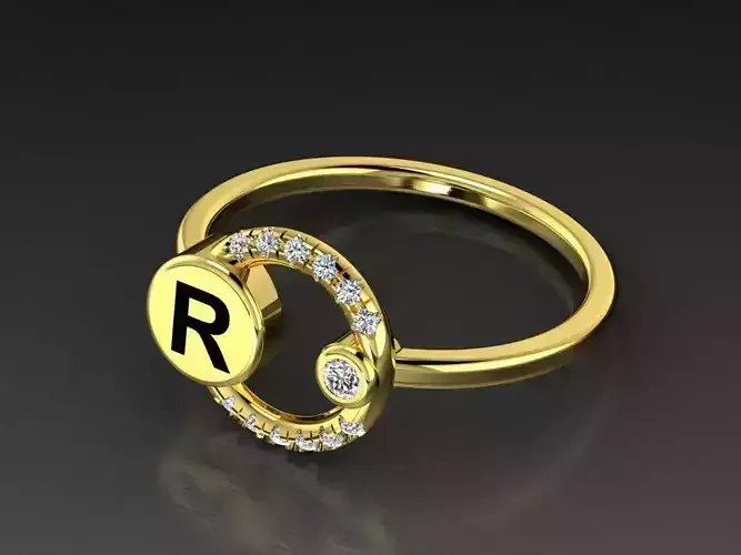 Alphabet Jewelry Rings Letter R