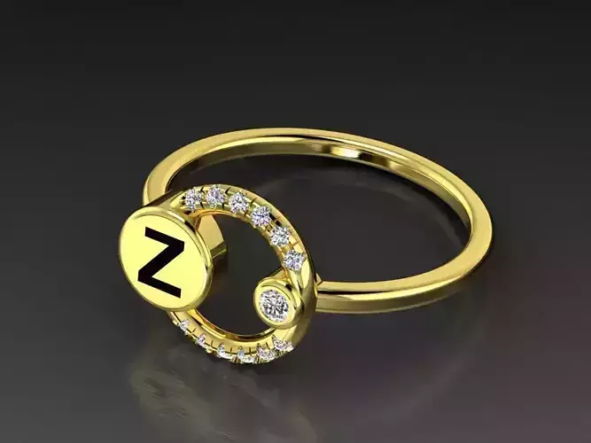 Alphabet Jewelry Rings Letter Z