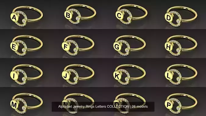 Alphabet Jewelry Rings Letters COLLECTION