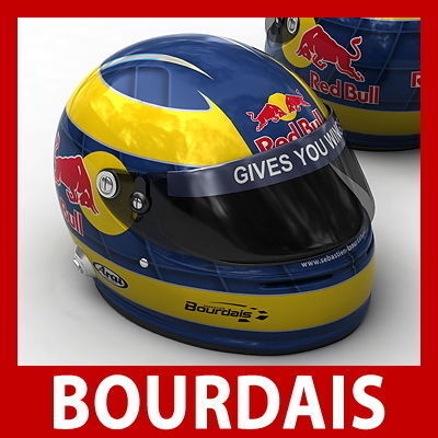 Helmet F1 2009 Sebastien Buemi and Sebastien Bourdais 3D model_1
