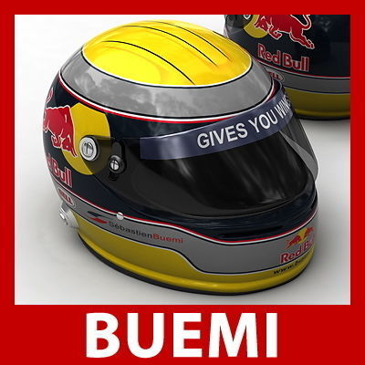 Helmet F1 2009 Sebastien Buemi and Sebastien Bourdais 3D model_2