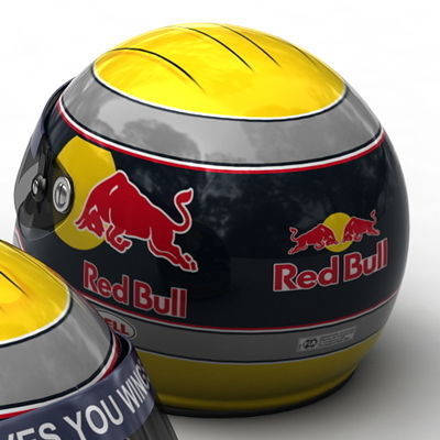 Helmet F1 2009 Sebastien Buemi and Sebastien Bourdais 3D model_4