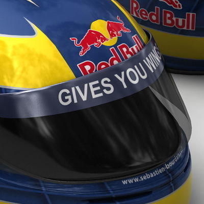 Helmet F1 2009 Sebastien Buemi and Sebastien Bourdais 3D model_7