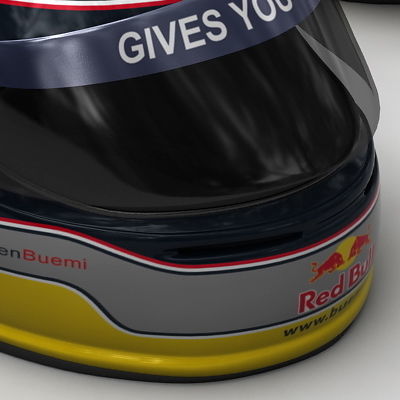 Helmet F1 2009 Sebastien Buemi and Sebastien Bourdais 3D model_10