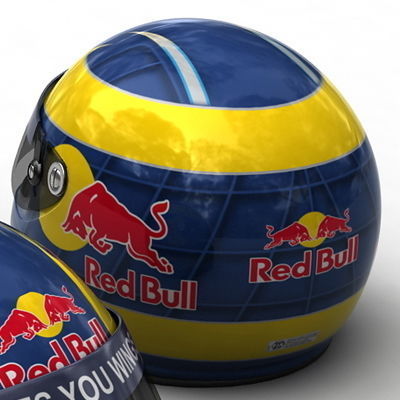 Helmet F1 2009 Sebastien Buemi and Sebastien Bourdais 3D model_3