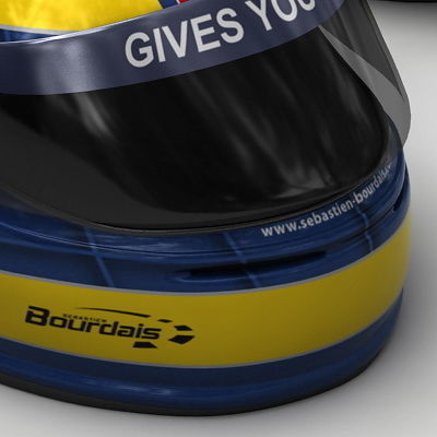 Helmet F1 2009 Sebastien Buemi and Sebastien Bourdais 3D model_9