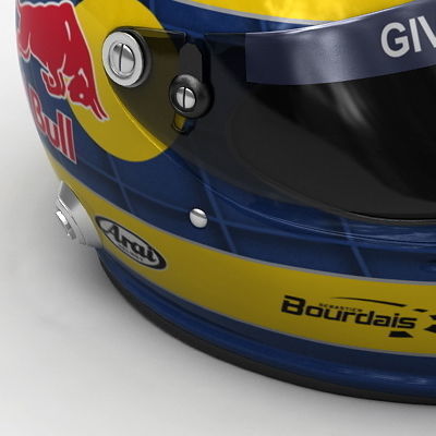 Helmet F1 2009 Sebastien Buemi and Sebastien Bourdais 3D model_5