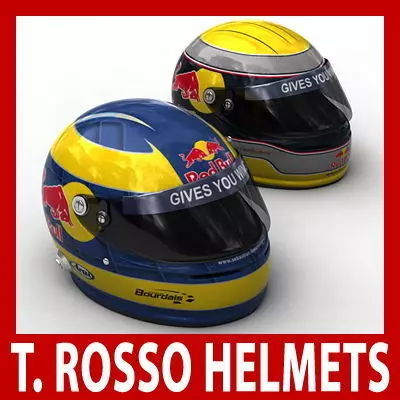 Helmet F1 2009 Sebastien Buemi and Sebastien Bourdais 3D model_0