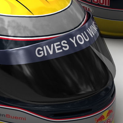 Helmet F1 2009 Sebastien Buemi and Sebastien Bourdais 3D model_8