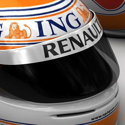 Helmet F1 2009 Fernando Alonso and Nelson Piquet 3D model_8