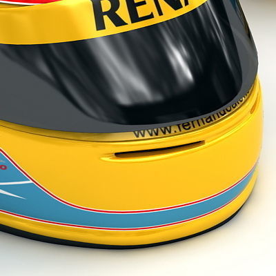 Helmet F1 2009 Fernando Alonso and Nelson Piquet 3D model_9