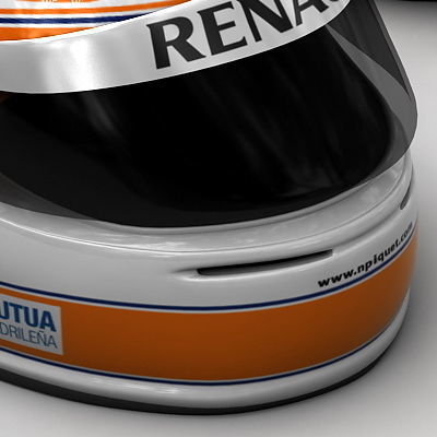 Helmet F1 2009 Fernando Alonso and Nelson Piquet 3D model_10