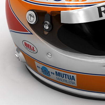Helmet F1 2009 Fernando Alonso and Nelson Piquet 3D model_6
