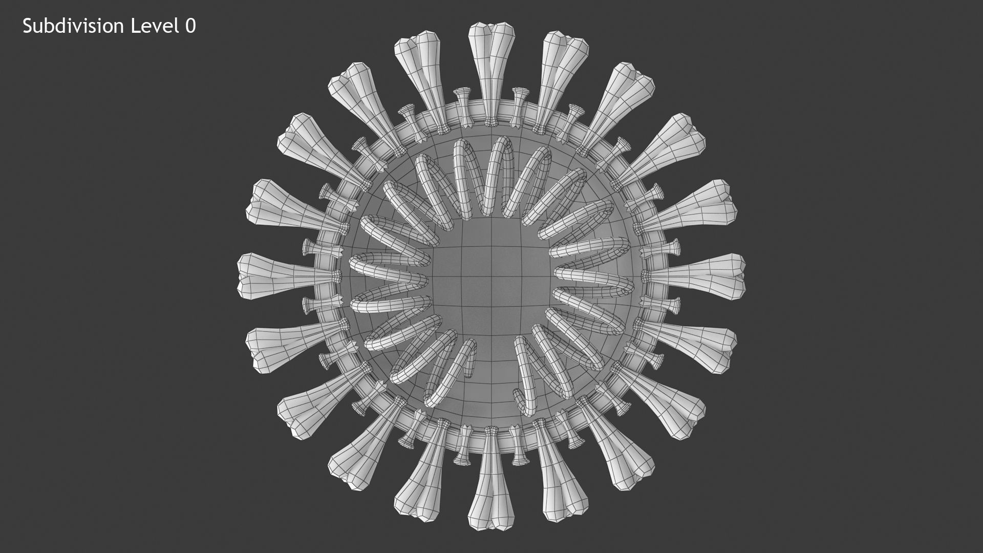 Coronavirus v3 Cross Section Low-poly 3D model_9