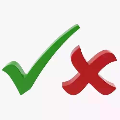 Check Mark and Cross Mark Low-poly 3D model
