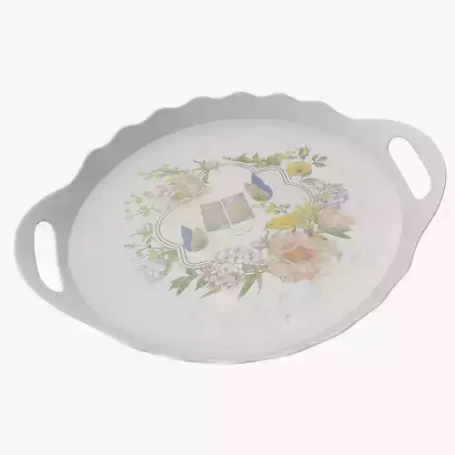 Tray Model with flowers and birds