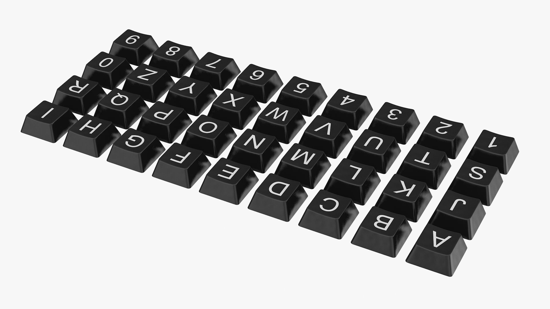 Keyboard Button Set Low-poly 3D model_5
