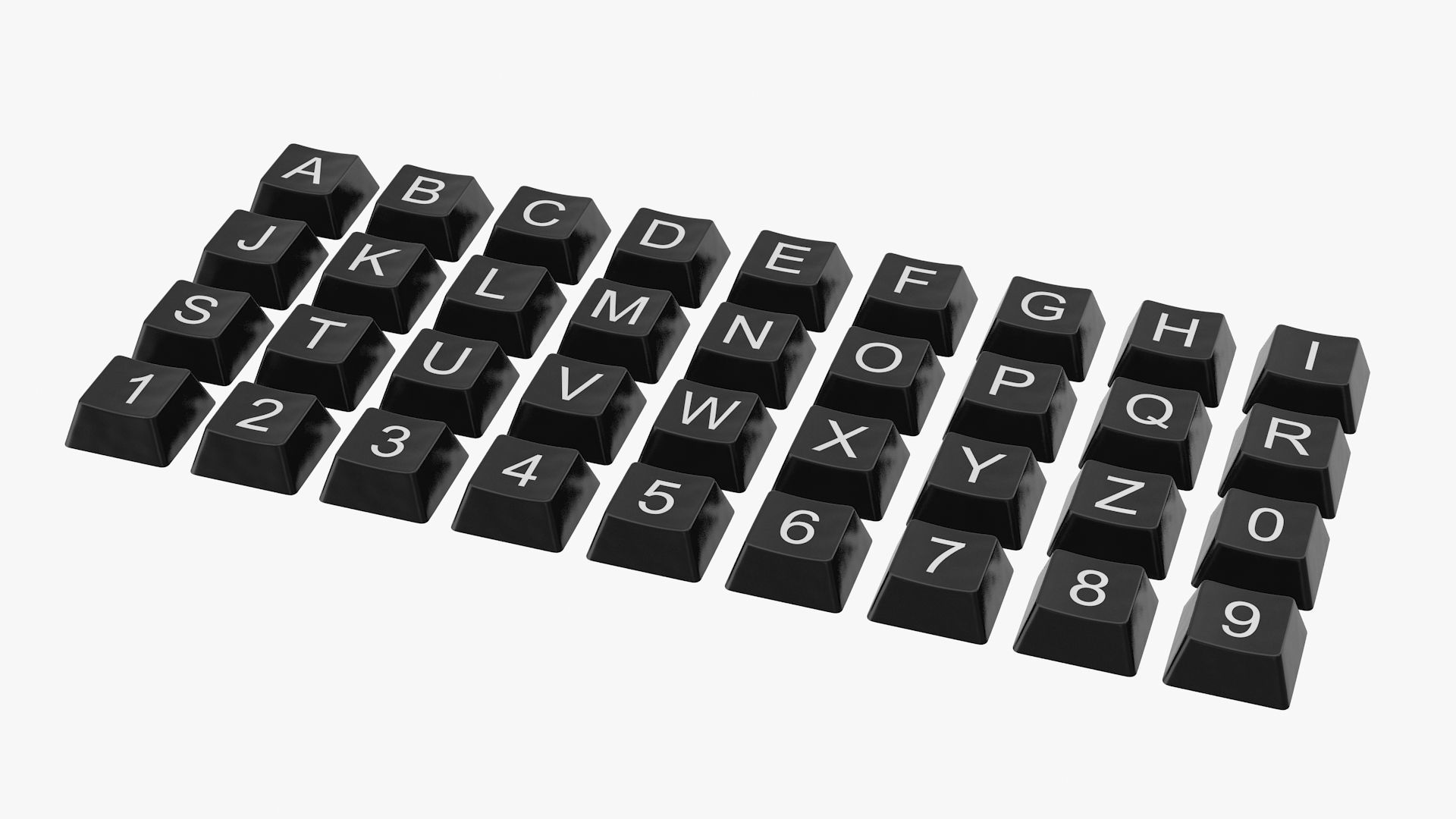 Keyboard Button Set Low-poly 3D model_3