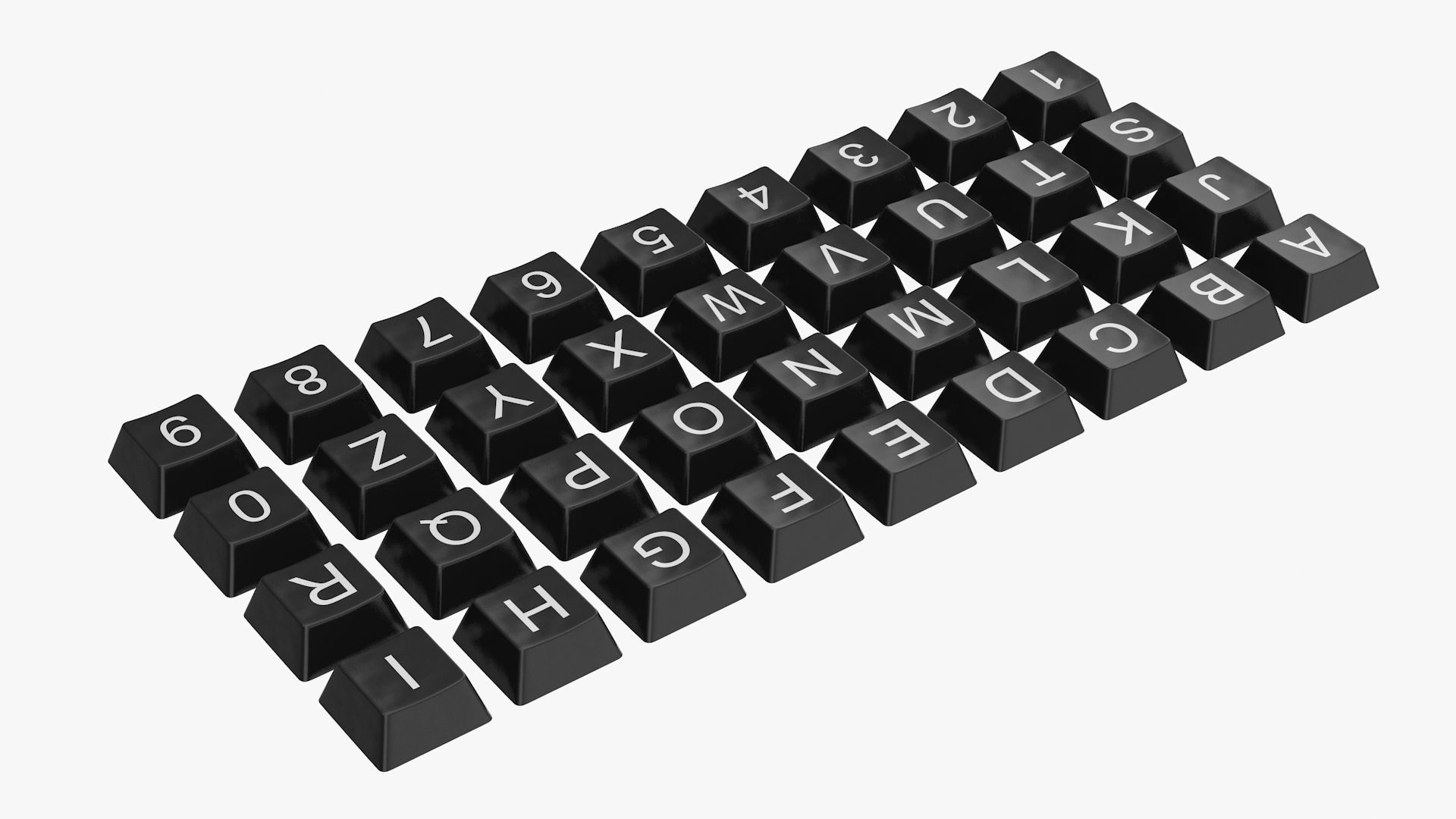 Keyboard Button Set Low-poly 3D model_4