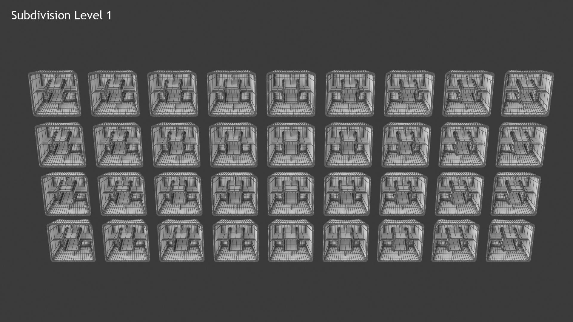 Keyboard Button Set Low-poly 3D model_12