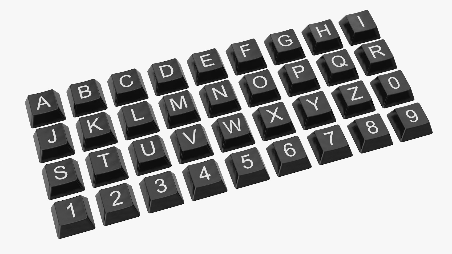 Keyboard Button Set Low-poly 3D model_6