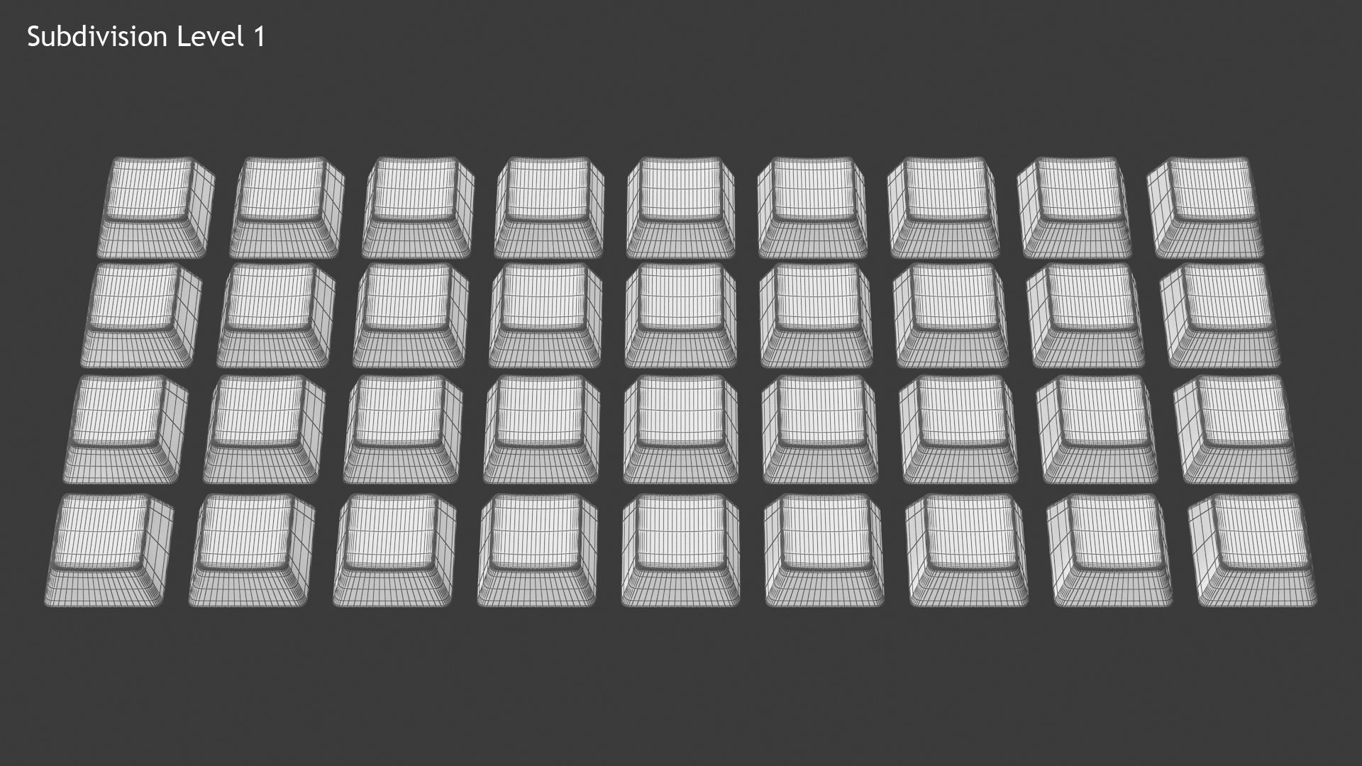 Keyboard Button Set Low-poly 3D model_10