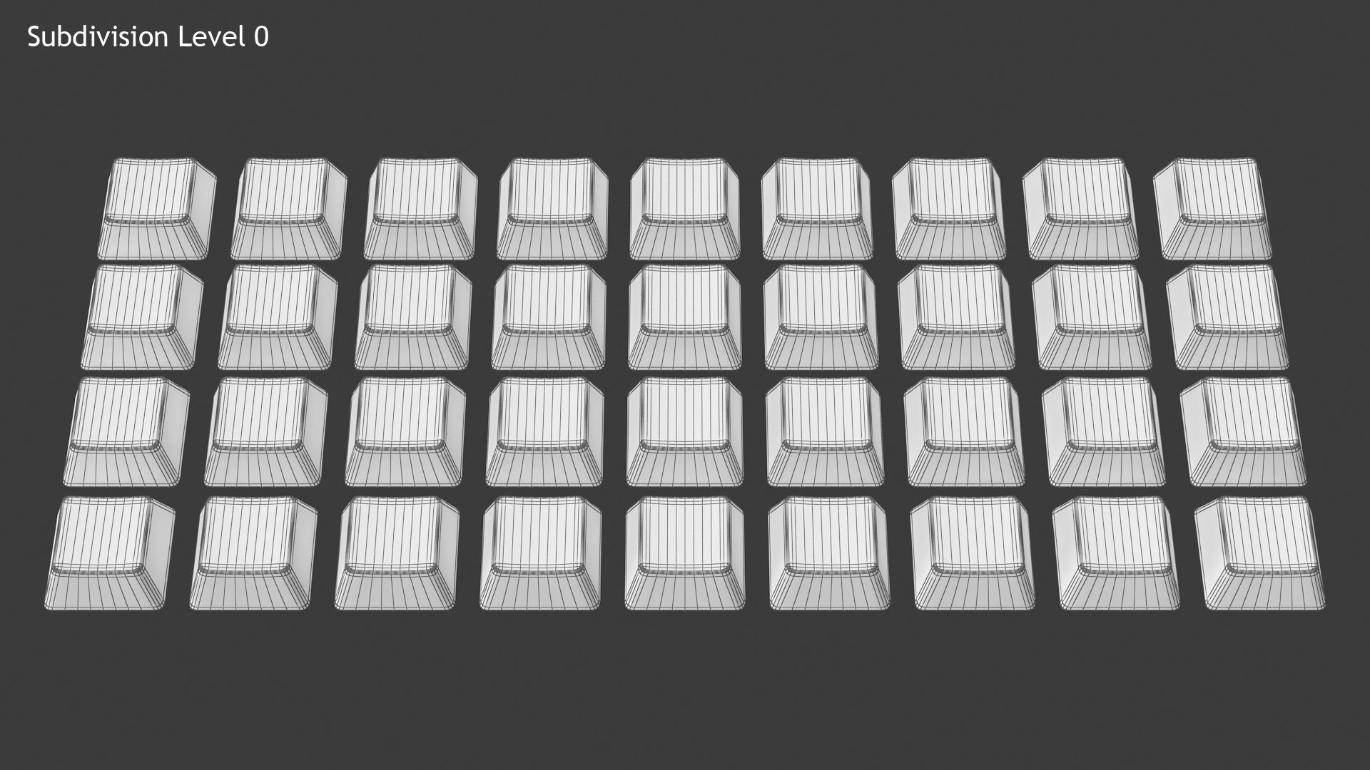 Keyboard Button Set Low-poly 3D model_9