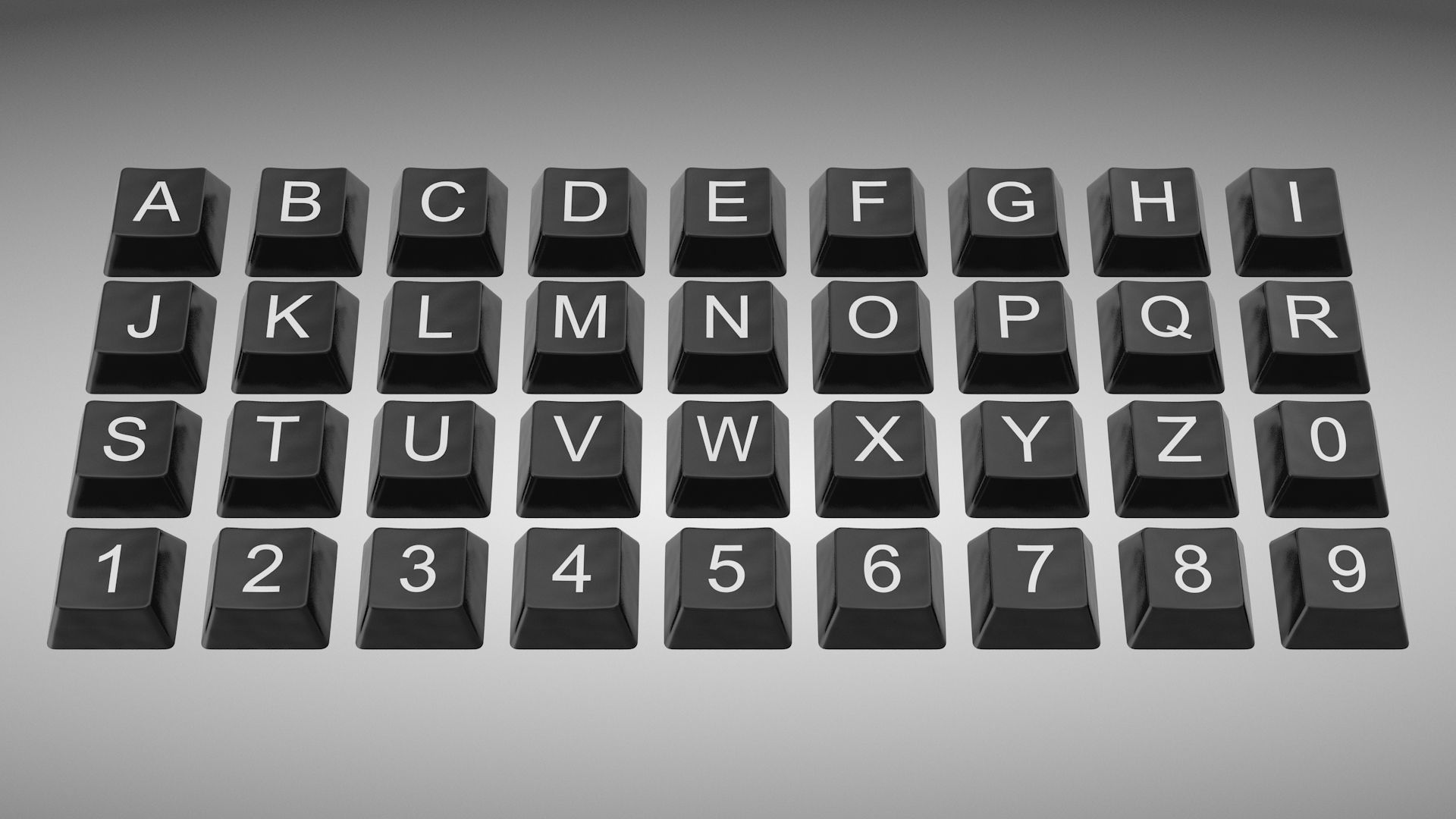 Keyboard Button Set Low-poly 3D model_2