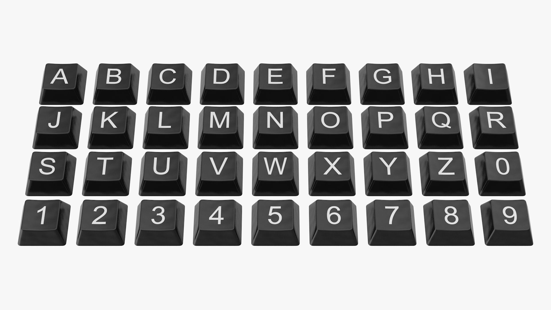 Keyboard Button Set Low-poly 3D model_1